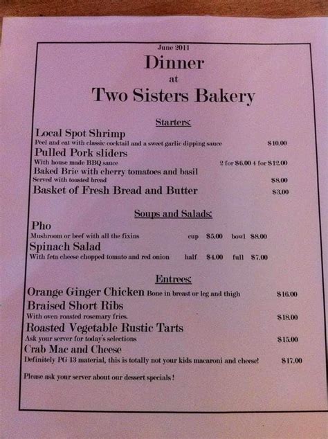 2 sisters bakery and cafe|two sisters bakery menu.